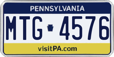 PA license plate MTG4576