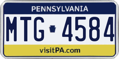 PA license plate MTG4584