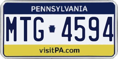 PA license plate MTG4594