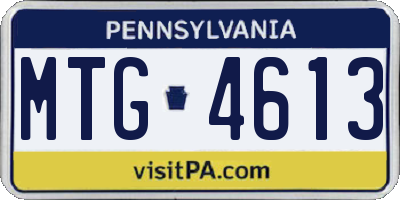 PA license plate MTG4613