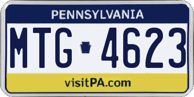 PA license plate MTG4623