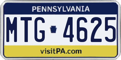 PA license plate MTG4625