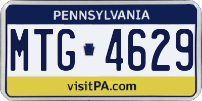 PA license plate MTG4629