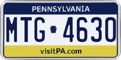 PA license plate MTG4630