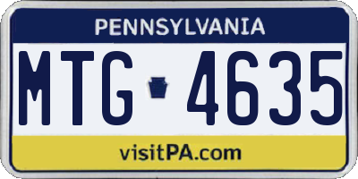 PA license plate MTG4635