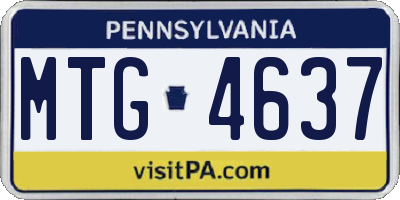 PA license plate MTG4637