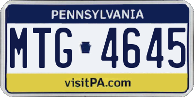 PA license plate MTG4645