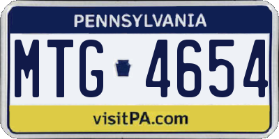 PA license plate MTG4654