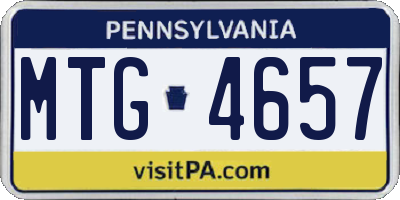 PA license plate MTG4657