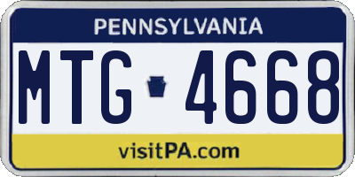 PA license plate MTG4668
