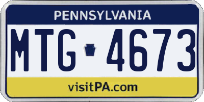 PA license plate MTG4673