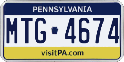 PA license plate MTG4674
