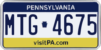 PA license plate MTG4675