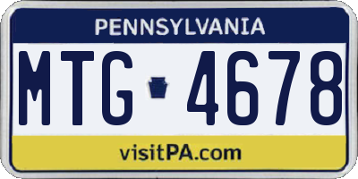 PA license plate MTG4678