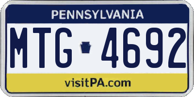 PA license plate MTG4692