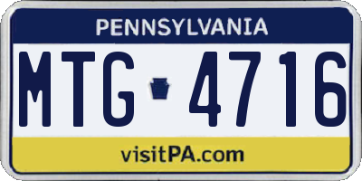 PA license plate MTG4716