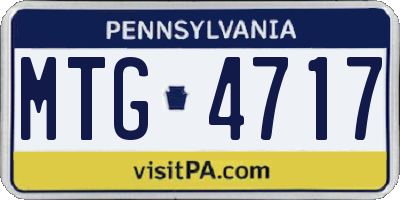 PA license plate MTG4717