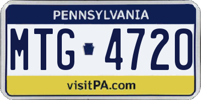 PA license plate MTG4720