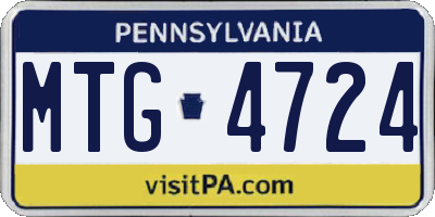 PA license plate MTG4724