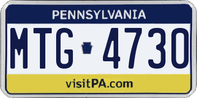 PA license plate MTG4730