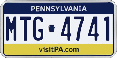 PA license plate MTG4741
