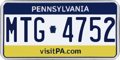 PA license plate MTG4752