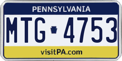 PA license plate MTG4753