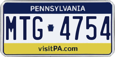 PA license plate MTG4754