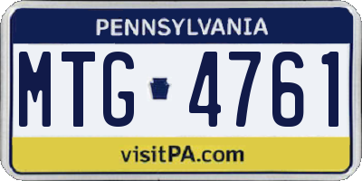 PA license plate MTG4761