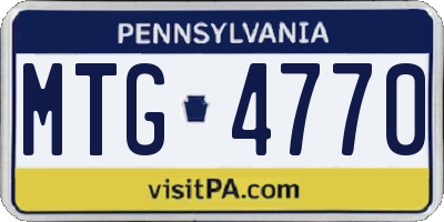 PA license plate MTG4770