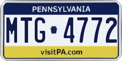 PA license plate MTG4772