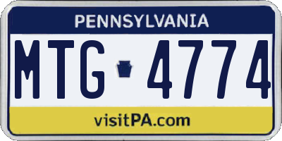 PA license plate MTG4774