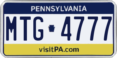 PA license plate MTG4777
