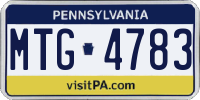 PA license plate MTG4783