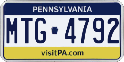 PA license plate MTG4792
