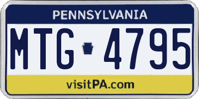 PA license plate MTG4795