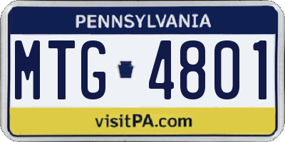 PA license plate MTG4801
