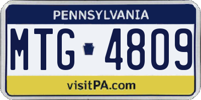 PA license plate MTG4809