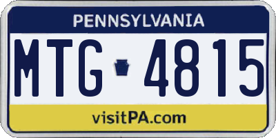 PA license plate MTG4815