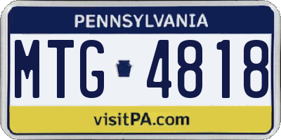 PA license plate MTG4818