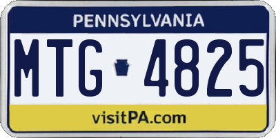 PA license plate MTG4825