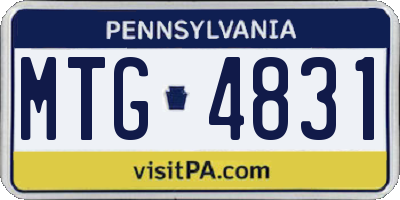 PA license plate MTG4831