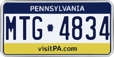 PA license plate MTG4834
