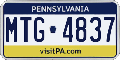 PA license plate MTG4837