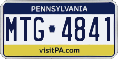 PA license plate MTG4841