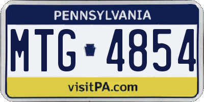PA license plate MTG4854