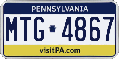 PA license plate MTG4867