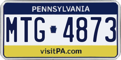 PA license plate MTG4873