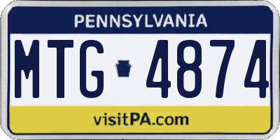 PA license plate MTG4874