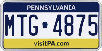 PA license plate MTG4875